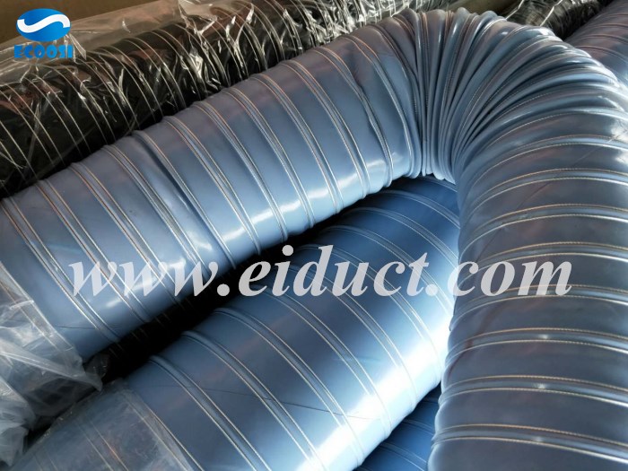 Red silicone coated ventilation duct hose