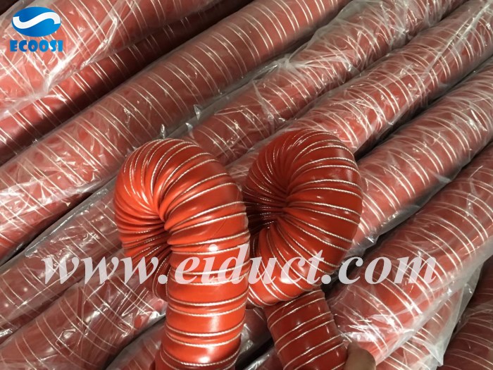 high temperature silicone coated double layer duct hose